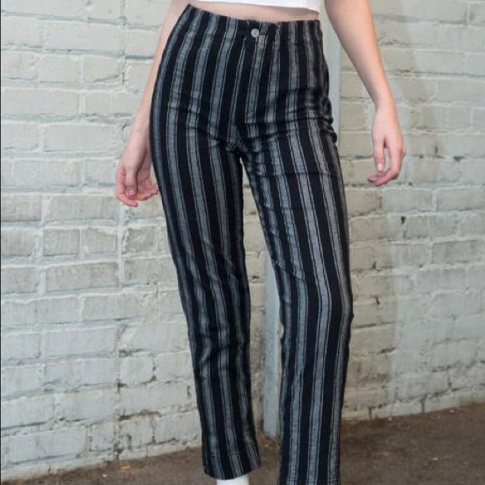 brandy melville black striped tilden pants